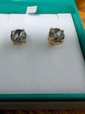 Kate Spade Gold-Setting Gray Crystal Stud Earrings
